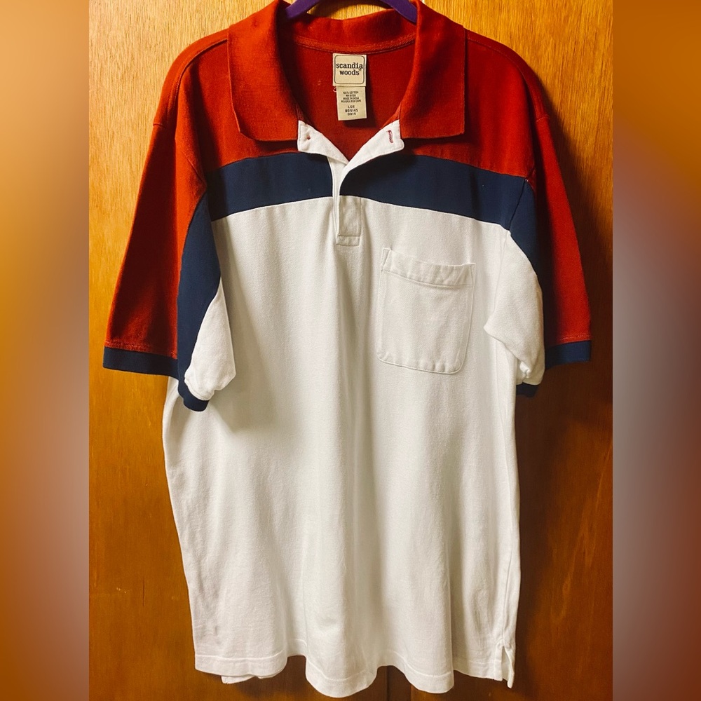 Vintage Scandia Woods Men’s Color Block Polo Shirt